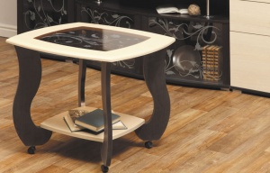 Журнальный стол САТУРН М01 с пескоструйным рисунком