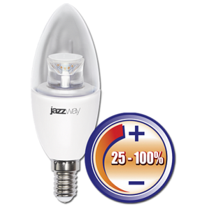 Лампа JAZZWAY PLED-DIM C37 7w CLEAR 4000K 540 Lm E14 1035370